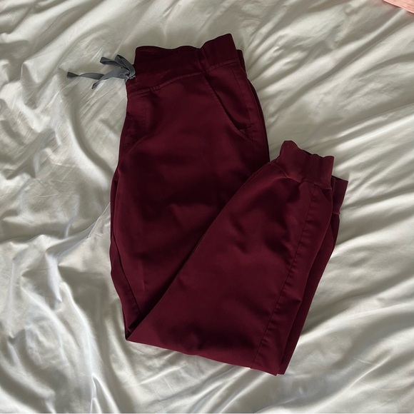 Figs Burgundy Zamora Jogger Pants - Picture 3 of 3
